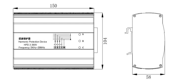 谐波保护器外形尺寸图