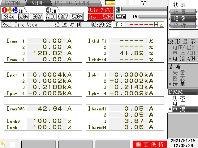 Ac Chp治理前：电流总畸变率42%左右